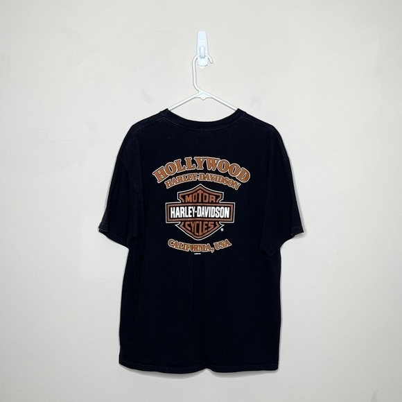 Vintage Harley Davidson Flaming Eagle Hollywood California T Shirt 2006 - Picture 3 of 6